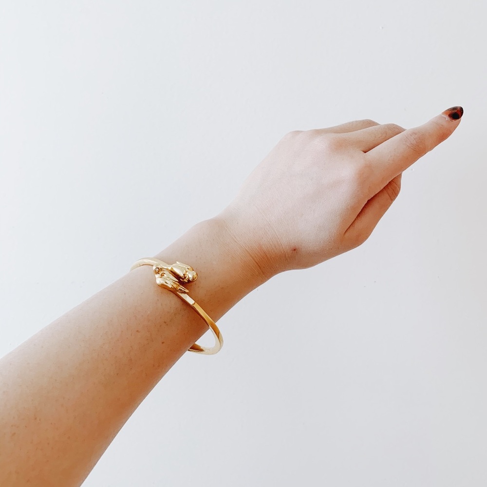KATE SPADE GOLD CANARIES BIRD BANGLE BRACELET